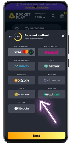 Deposit in AUD for Wolf Treasure – Visa, Bitcoin and crypto payment methods