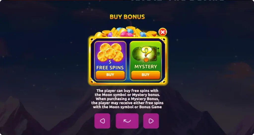 Wolf Treasure Buy Bonus screen